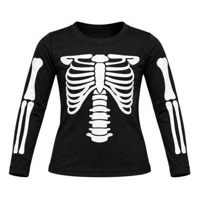Playera manga larga huesos halloween unisex Ross
