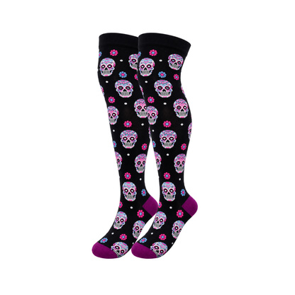 Calceta medieta halloween calaveras unitalla Camila