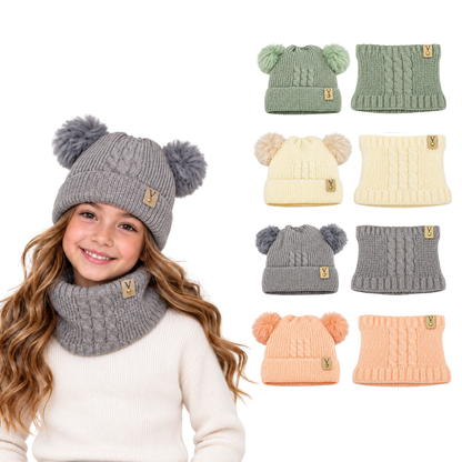 Set 2 en 1 gorro cuellera afelpada surtido infantil Valiz paquete de 6