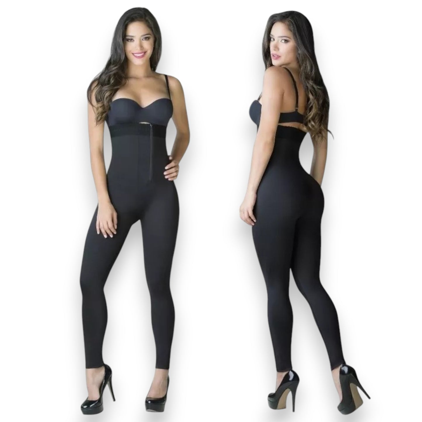 Leggings negros control medio alto colombiano #3052 Romanza