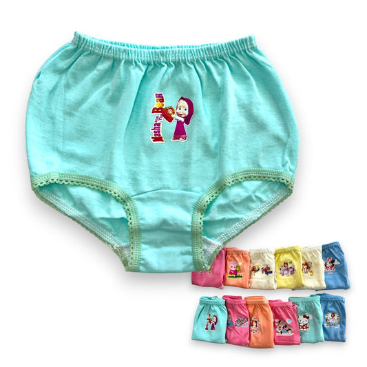 Pantaleta económica estampada princesas niña varias tallas paquete de 12