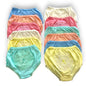 Pantaleta con olan de color económica varias tallas y modelos paquete de 12