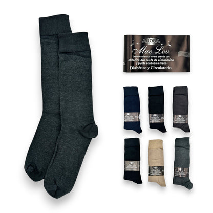 Calcetines circulatorios para diabetico unitalla caballero Mac lev paquete de 6