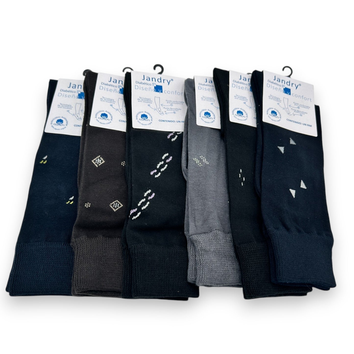 Calcetines estampados diabético Jandry paquete de 6