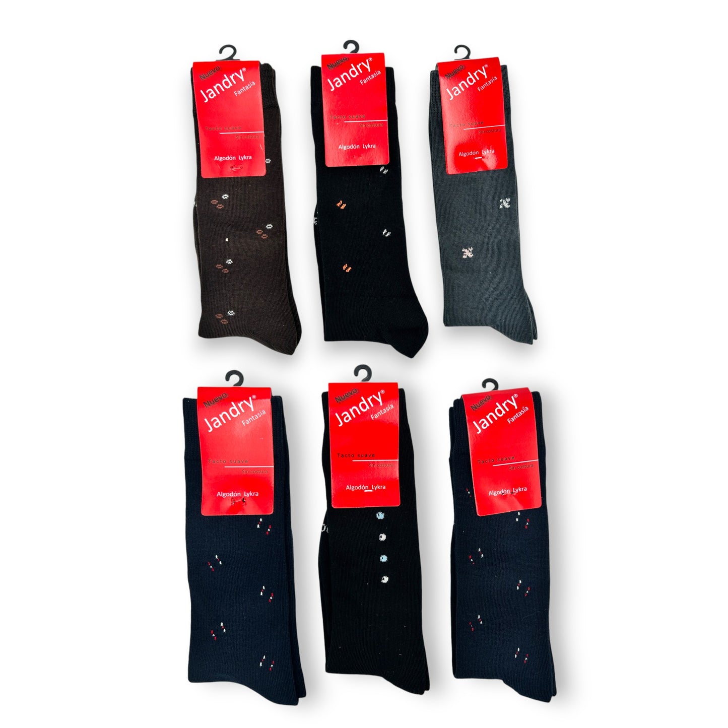 Calcetines estampados sin costura Jandry paquete de 6