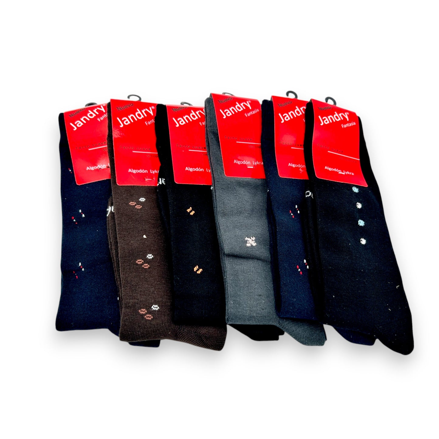 Calcetines estampados sin costura Jandry paquete de 6