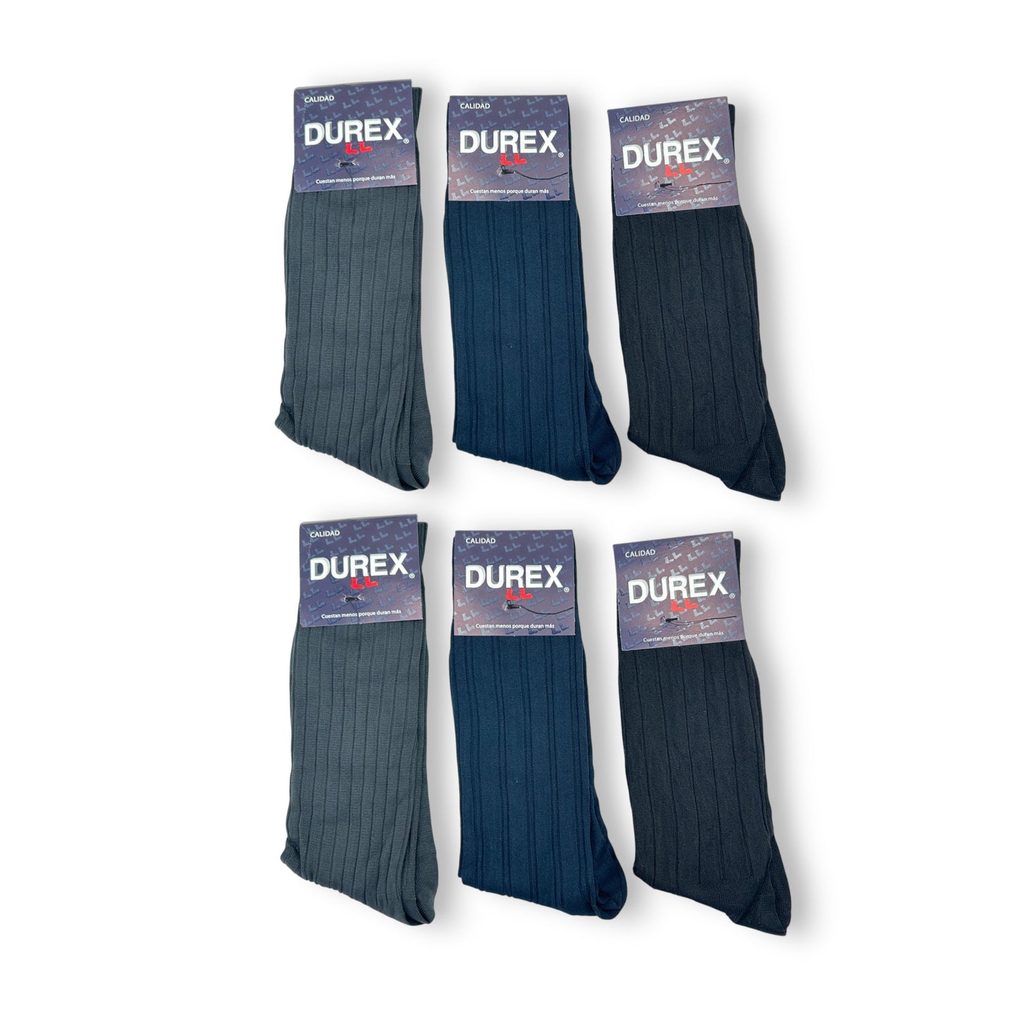 Calcetines de nylon saba unitalla caballero #6502 Durex paquete de 6