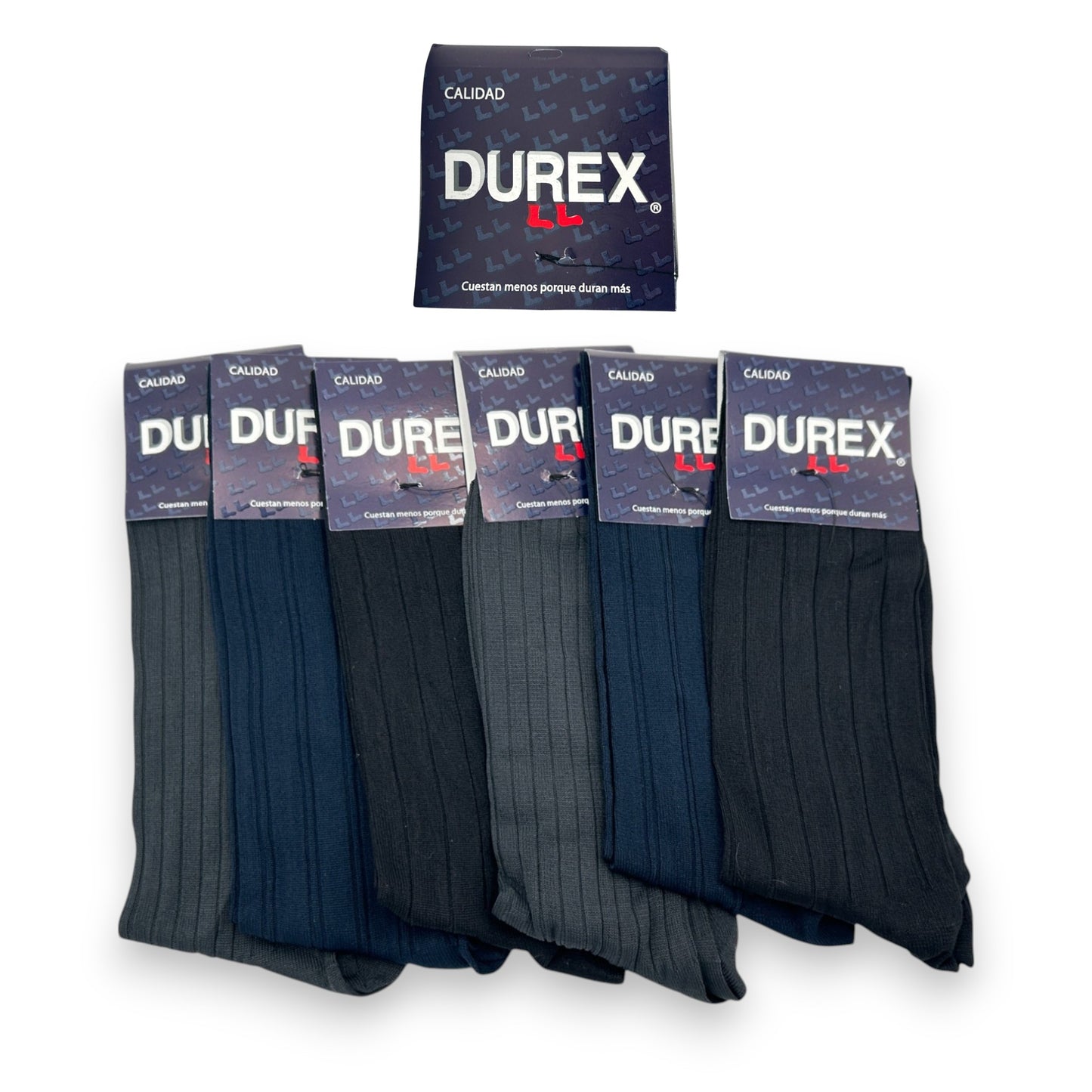 Calcetines de nylon saba unitalla caballero #6502 Durex paquete de 6