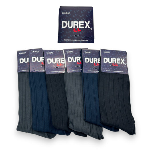 Calcetines de nylon saba unitalla caballero #6502 Durex paquete de 6
