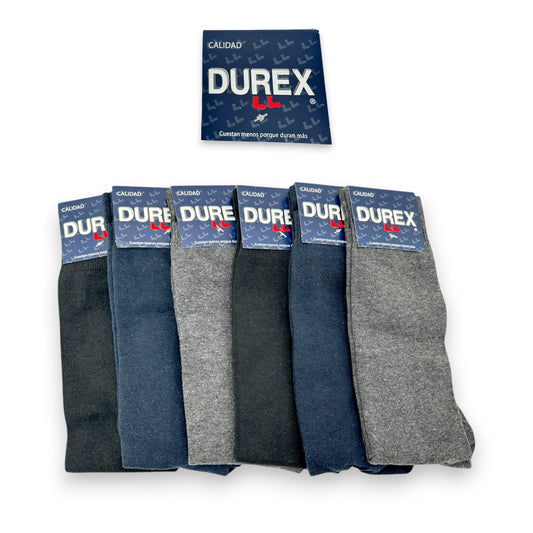 Calcetines de algodón unitalla caballero #6506 Durex paquete de 6