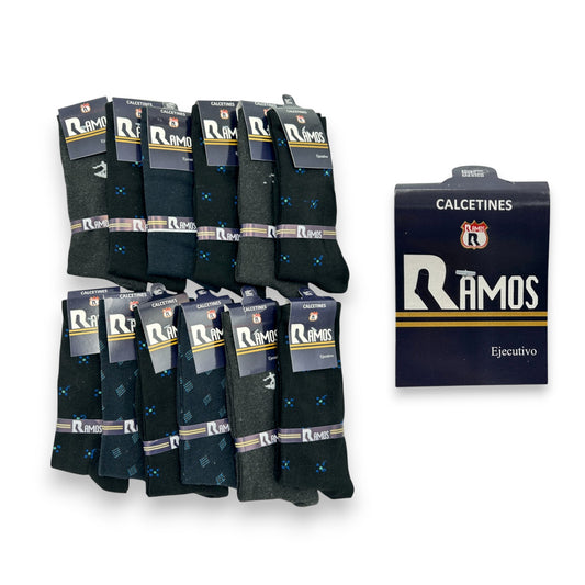 Calcetines de algodón unitalla caballero Ramos fantasía paquete de 12