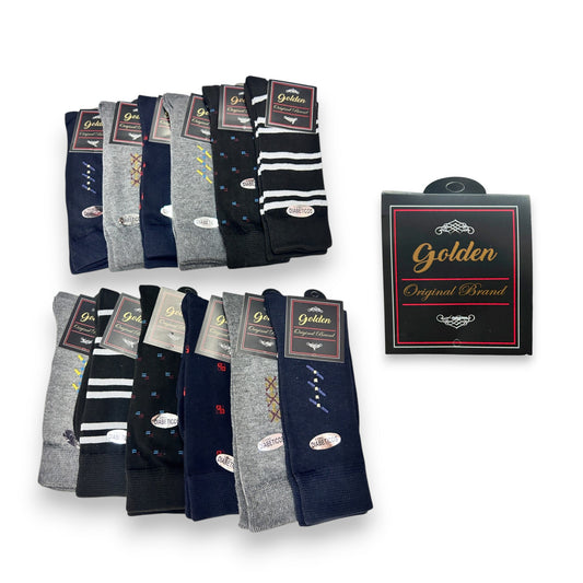 Calcetines para diabético de algodón unitalla caballero golden fantasía paquete de 12