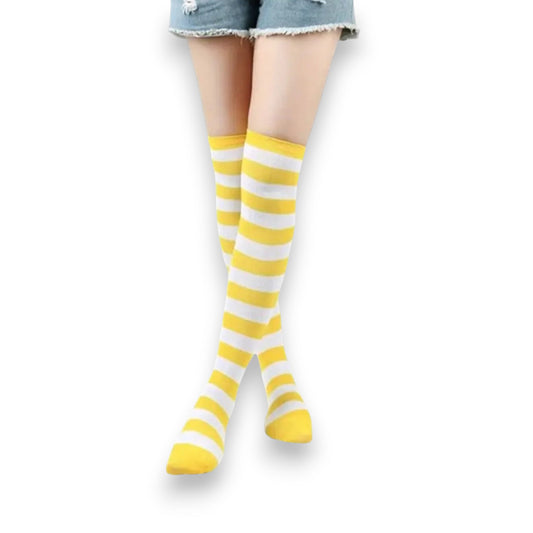 Medieta rayada amarillo con blanco unitalla