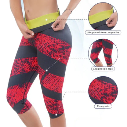 Leggins deportivos estampados tipo capri con compresión media colombiano #007E Romanza