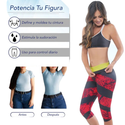 Leggins deportivos estampados tipo capri con compresión media colombiano #007E Romanza