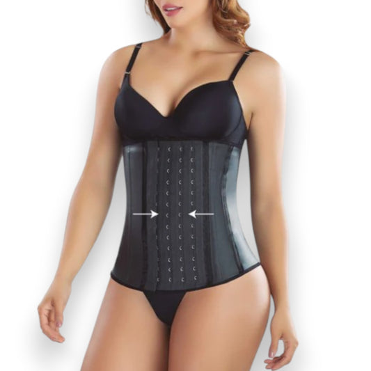 Cinturilla colombiana negra de látex expuesto 13 broches por 4 líneas #1060-1129 Romanza