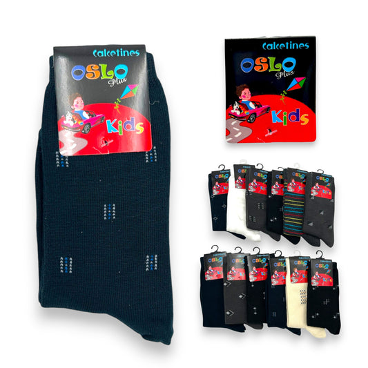 Calcetines de algodón surtidos estampados infantil Oslo Fantasia paquete de 12