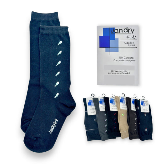 Calcetines de algodón estampados infantil Jandry fantasía paquete de 6