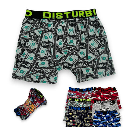 Biker de algodón estampado surtido juvenil Disturbio paquete de 12