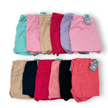 Pantaleta de algodón lisa surtida dama #253 Huvik paquete de 12