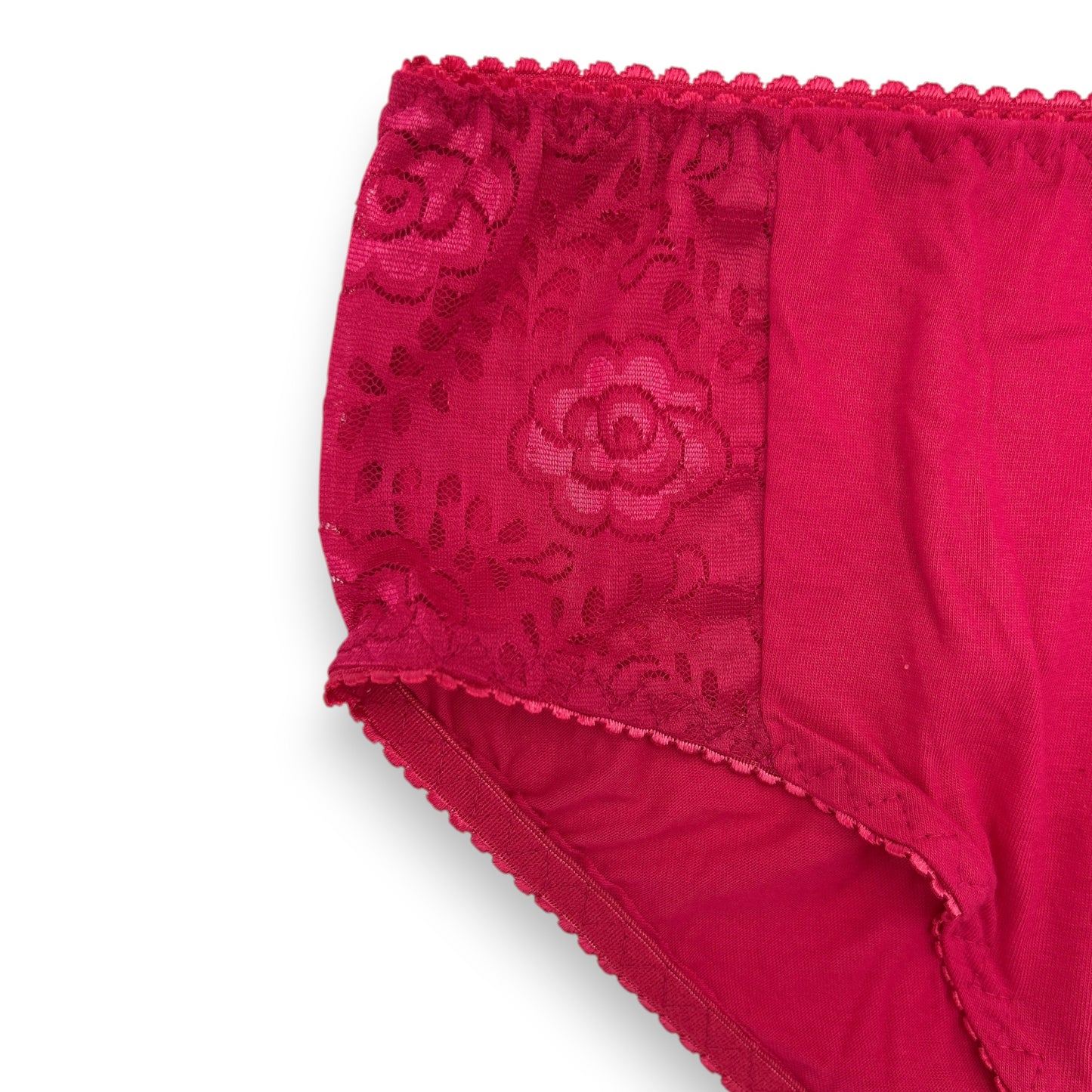 Pantaleta de algodón lisa con encaje lateral surtida dama #254 Huvik paquete de 12