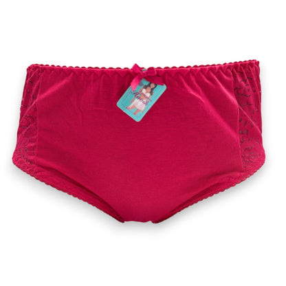 Pantaleta de algodón lisa con encaje lateral surtida dama #254 Huvik paquete de 12