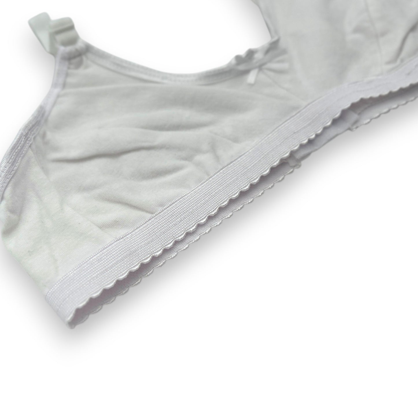 Corpiño liso blanco con broche infantil niña Fedai paquete de 12
