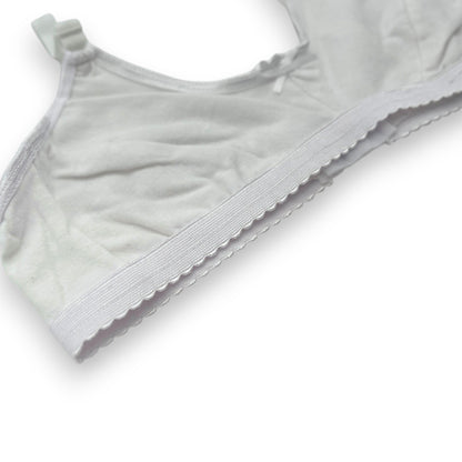 Corpiño liso blanco con broche infantil niña Fedai paquete de 12