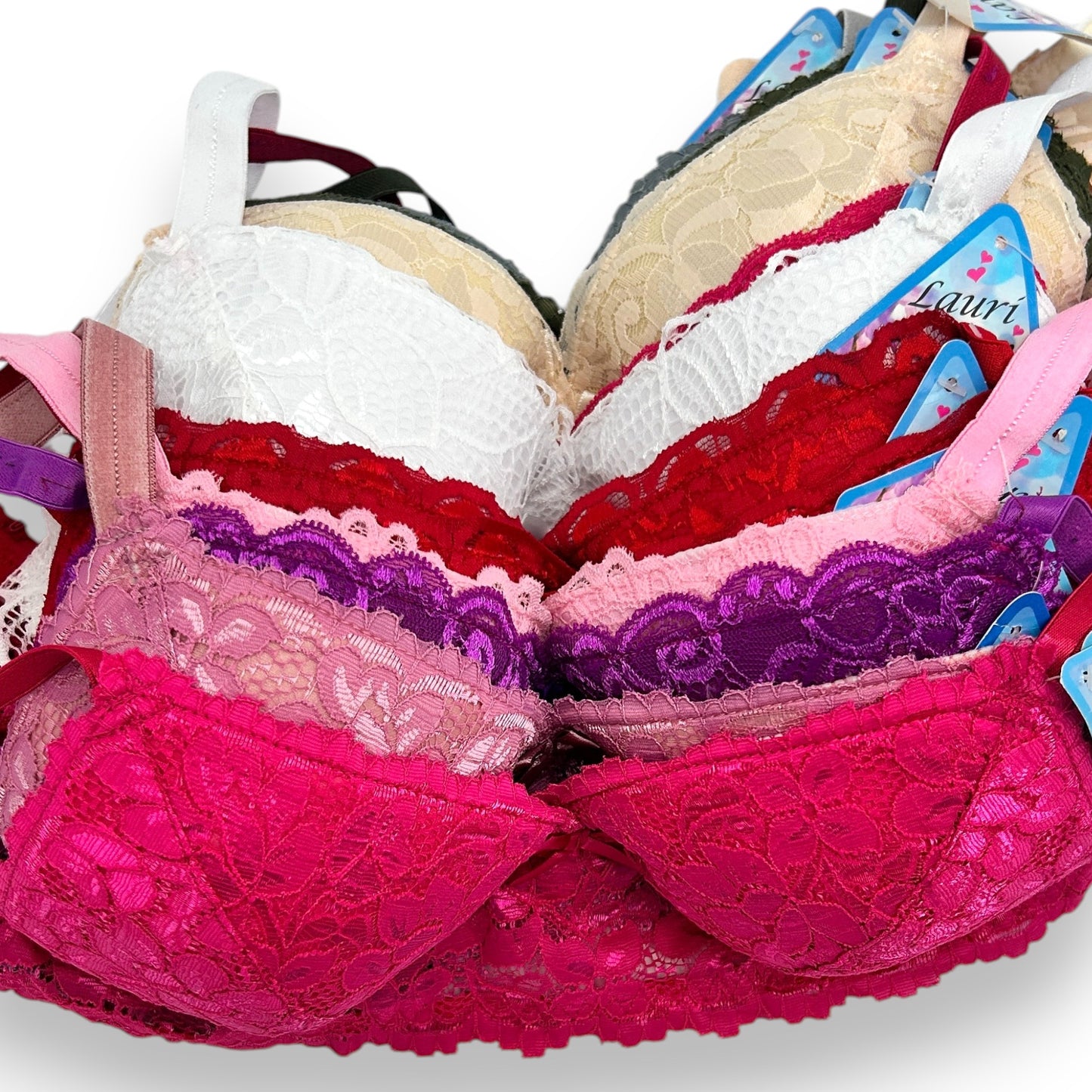 Brassier moño de encaje sin varilla Lauri Fem colores surtidos paquete de 6
