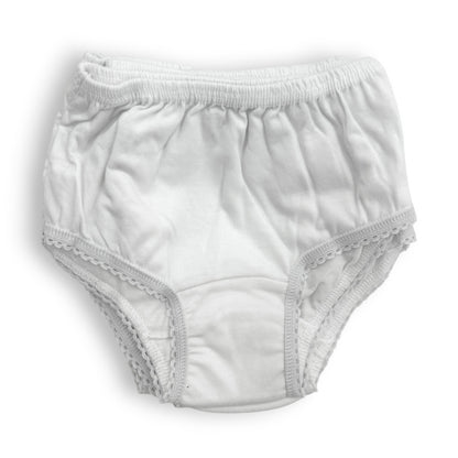 Pantaleta económica blanca lisa niña Chavely paquete de 12