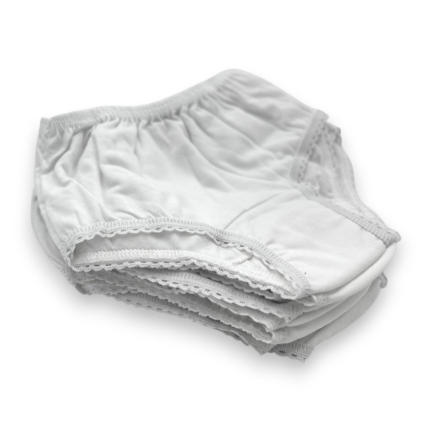 Pantaleta económica blanca lisa niña Chavely paquete de 12