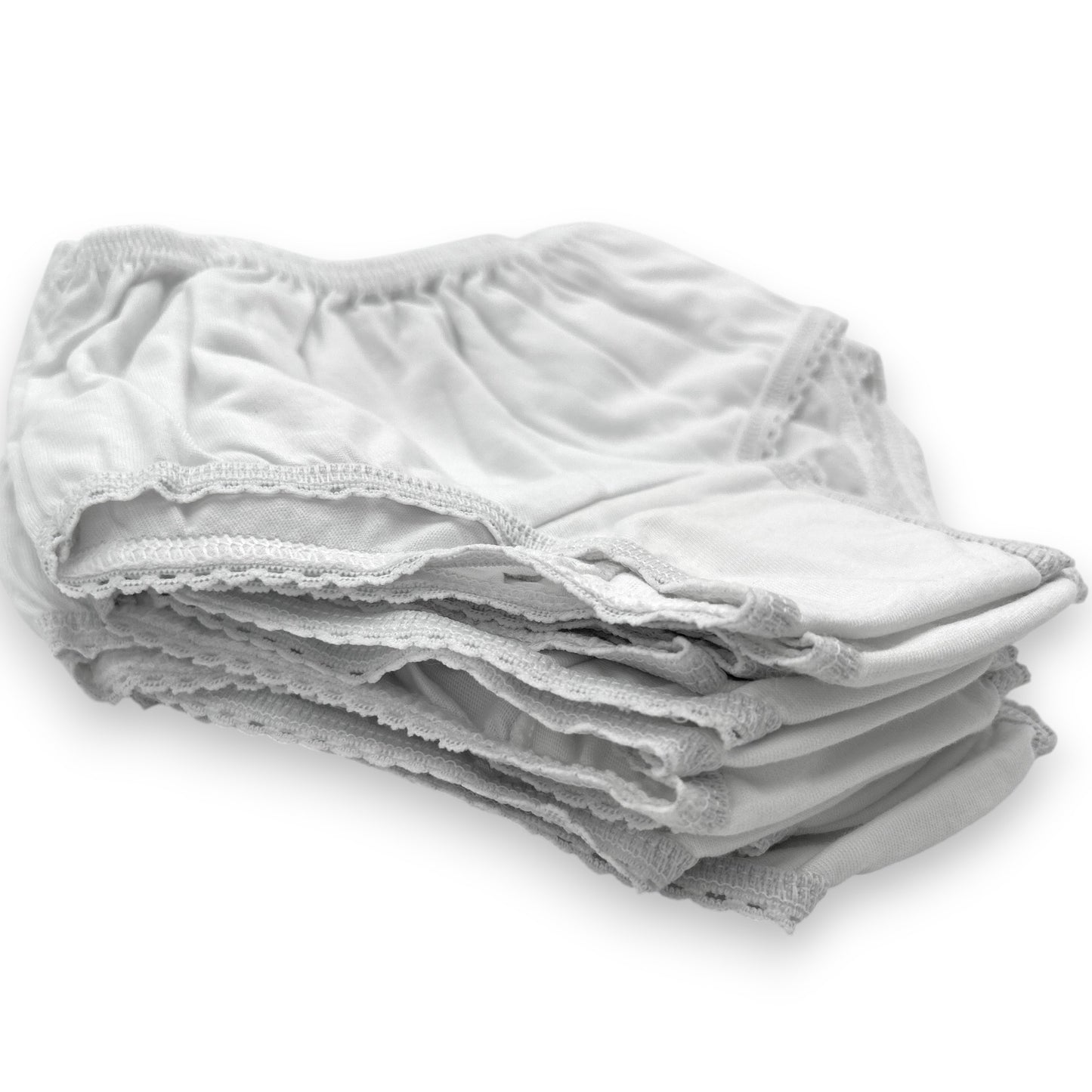 Pantaleta económica blanca lisa niña Chavely paquete de 12