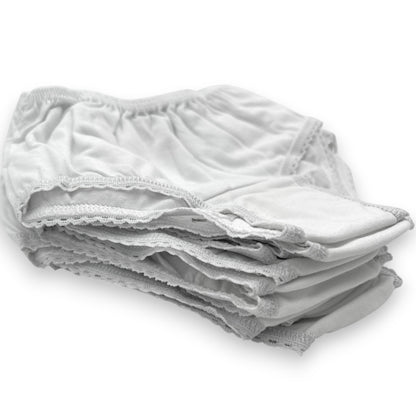 Pantaleta económica blanca lisa niña Chavely paquete de 12