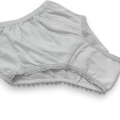 Pantaleta económica blanca lisa niña Chavely paquete de 12