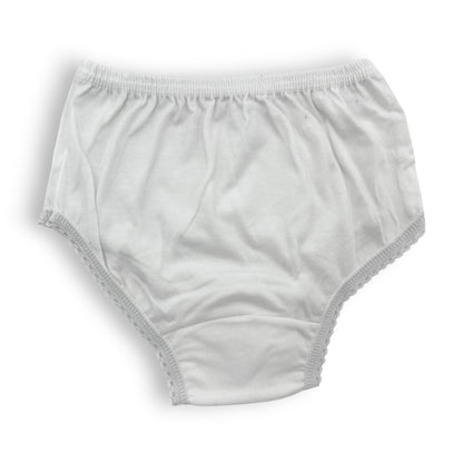 Pantaleta económica blanca lisa niña Chavely paquete de 12
