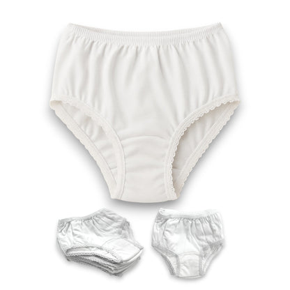 Pantaleta económica blanca lisa niña Chavely paquete de 12