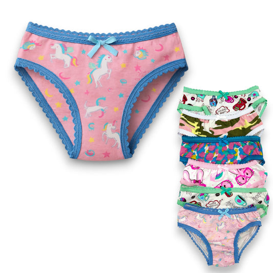 Pantaleta económica estampada niña Fedai paquete de 12