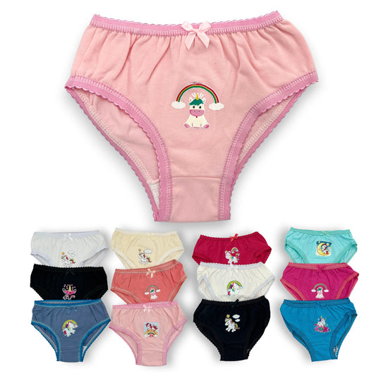 Pantaleta económica lisa niña Fedai paquete de 12