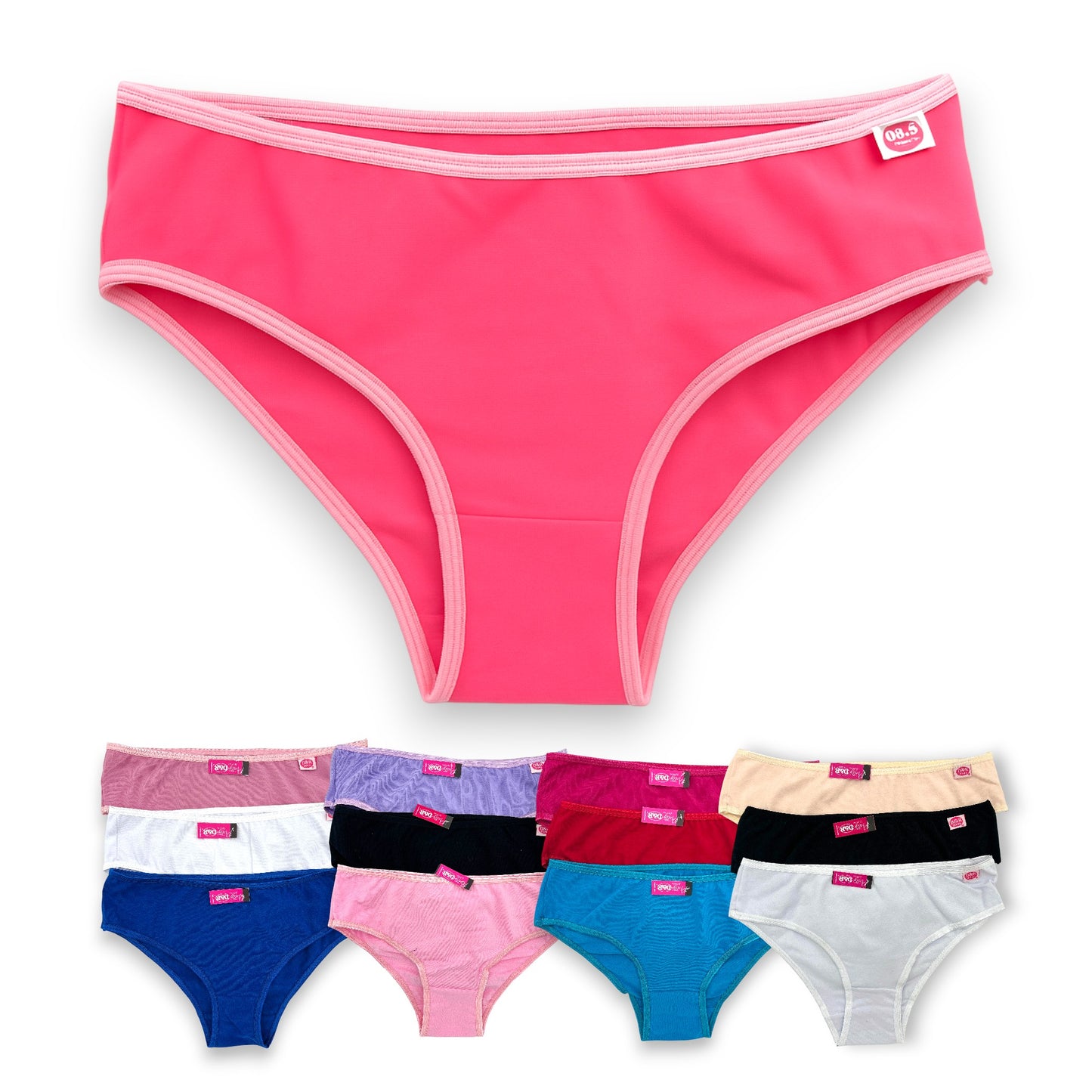 Bikini de algodón liso surtido unitalla dama D&R paquete de 6