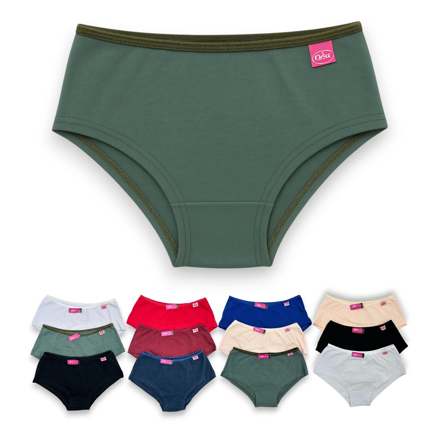 Boxer corto de algodón liso surtido unitalla dama D&R paquete de 6