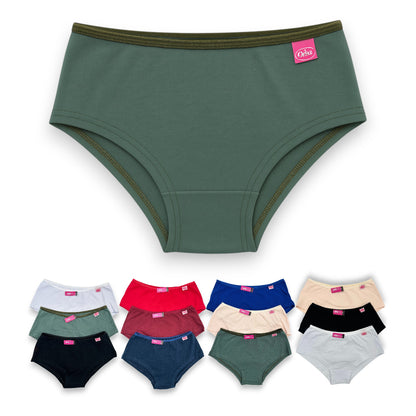 Boxer corto de algodón liso surtido unitalla dama D&R paquete de 6