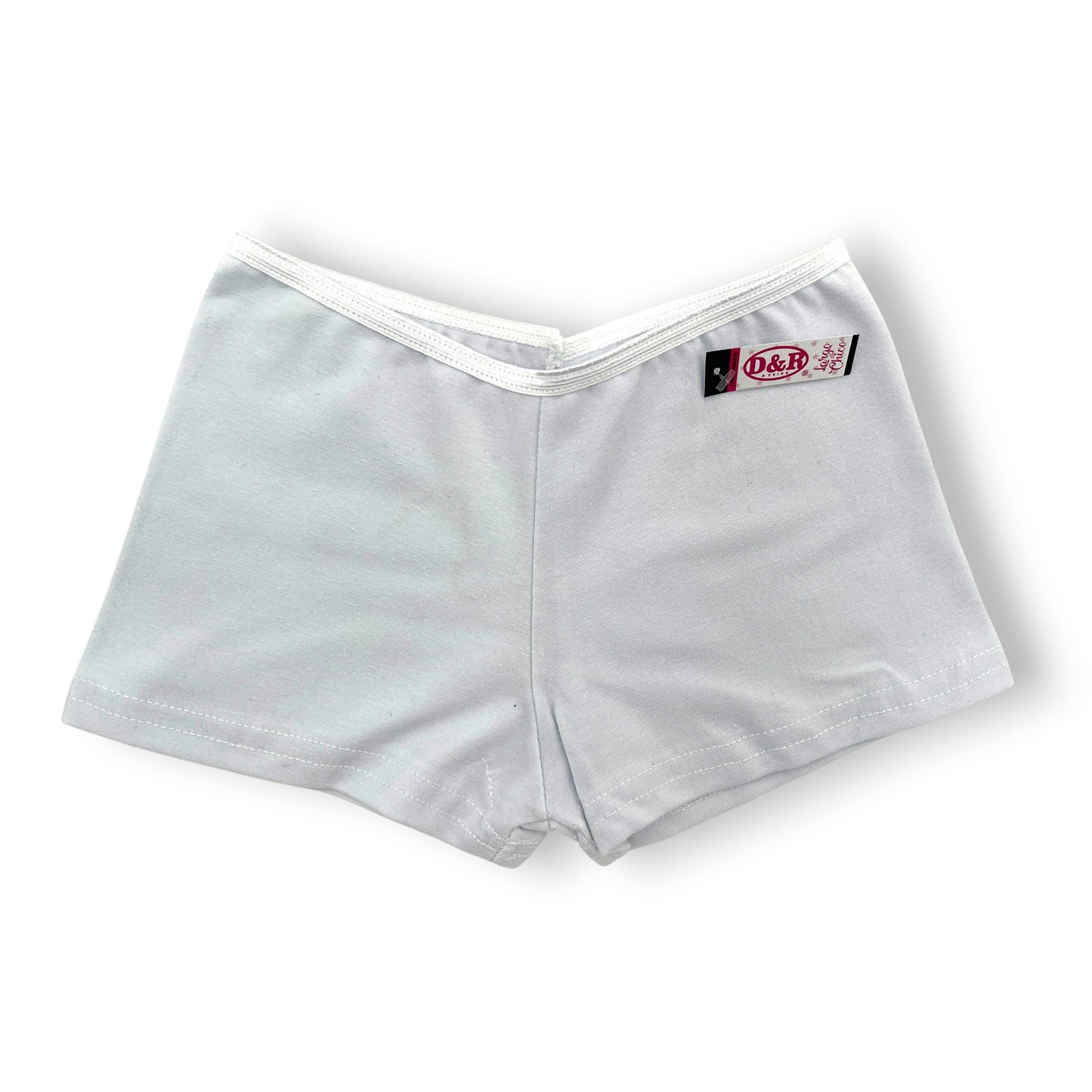 Boxer largo de algodón liso blanco niña D&R paquete de 6