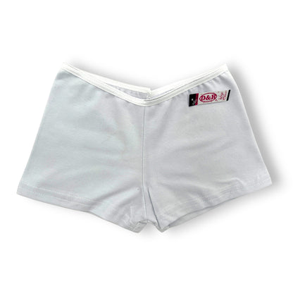 Boxer largo de algodón liso blanco niña D&R paquete de 6