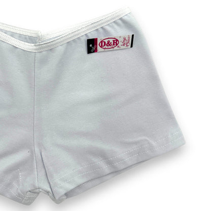 Boxer largo de algodón liso blanco niña D&R paquete de 6