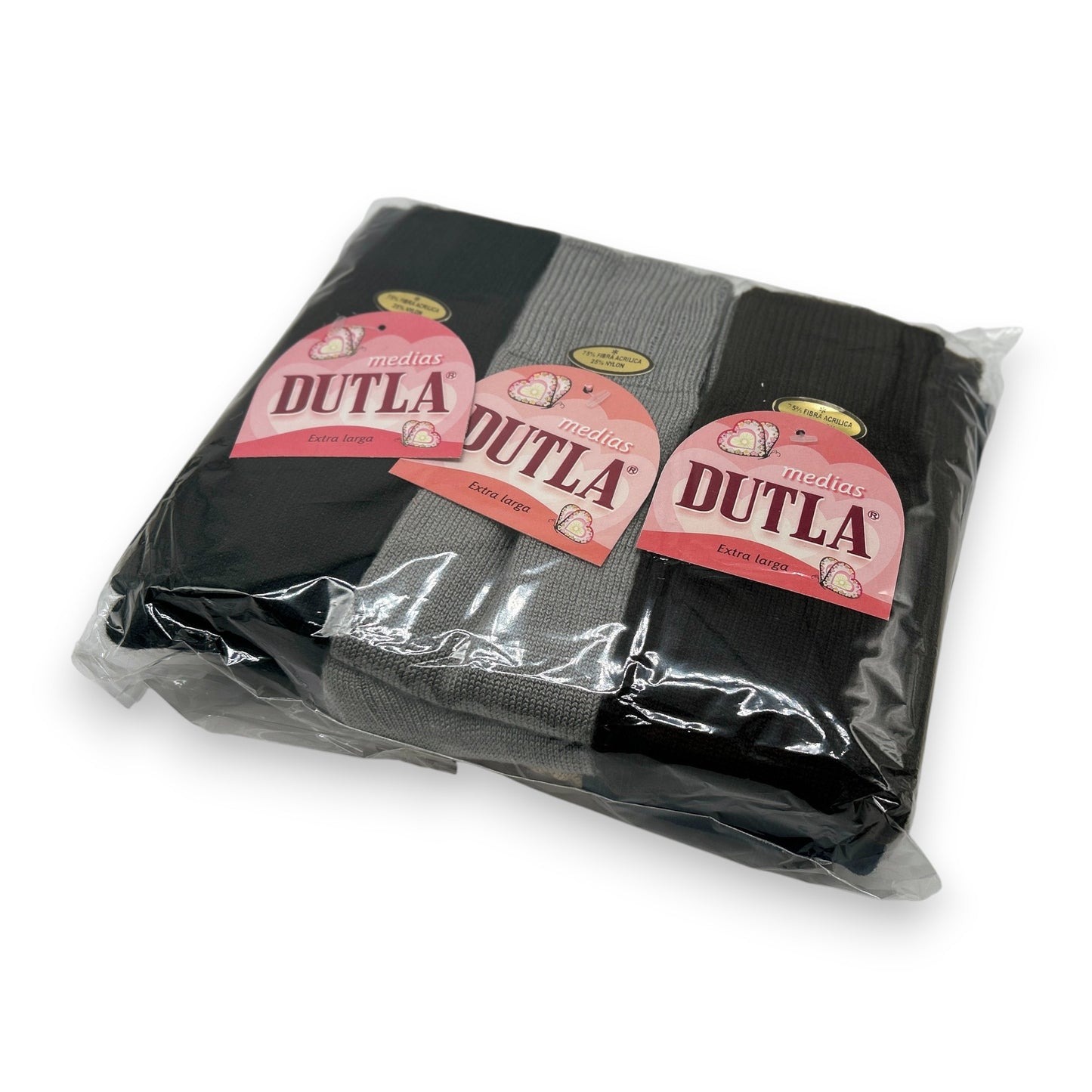 Calceta extra larga lisa surtida para señora unitalla Dutla paquete de 6