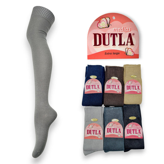 Calceta extra larga lisa surtida para señora unitalla Dutla paquete de 6