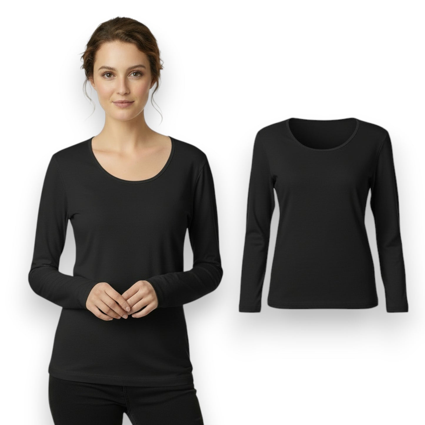 Playera manga larga de algodón dama #502 Colors