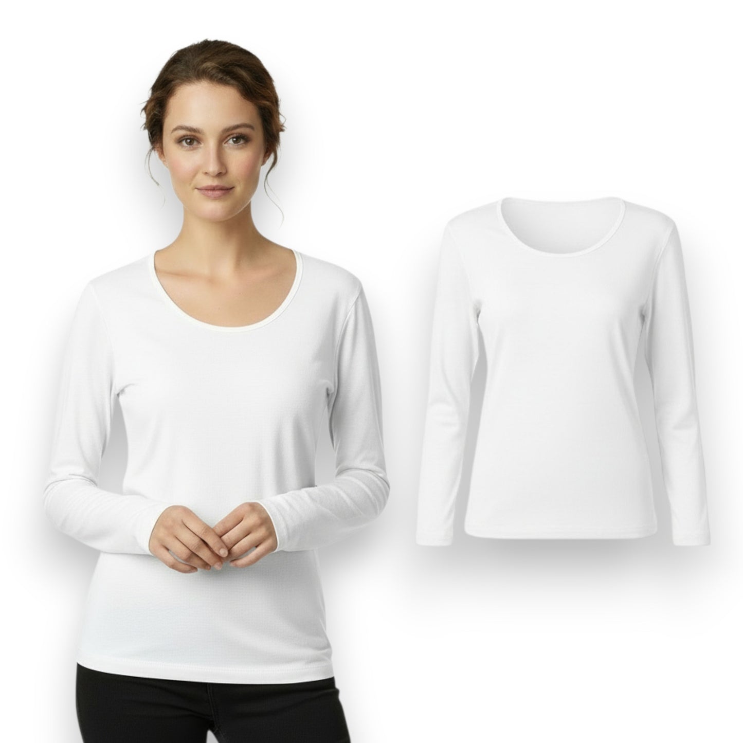 Playera manga larga de algodón dama #502 Colors