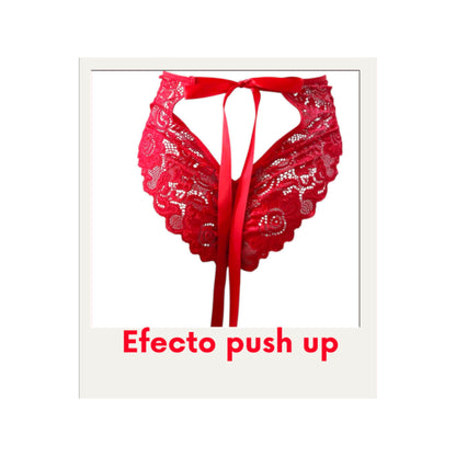 Body de encaje rojo unitalla dama Mod. Bonita Kimesk