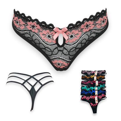 Tanga de encaje surtida unitalla dama #T4 Mary Paquete de 6